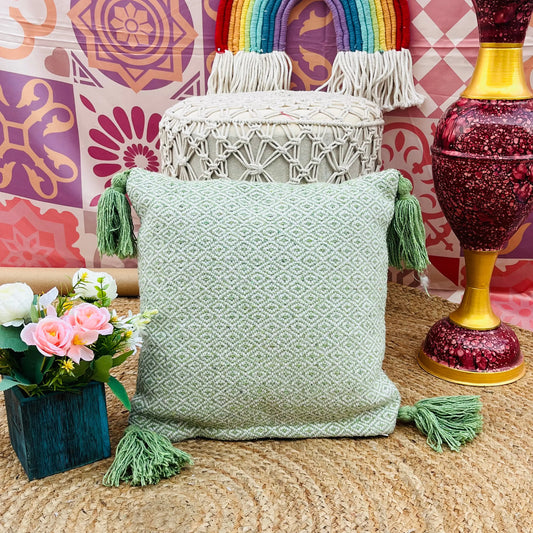 Green Cotton Cushion Cover for Home - Laxhofur