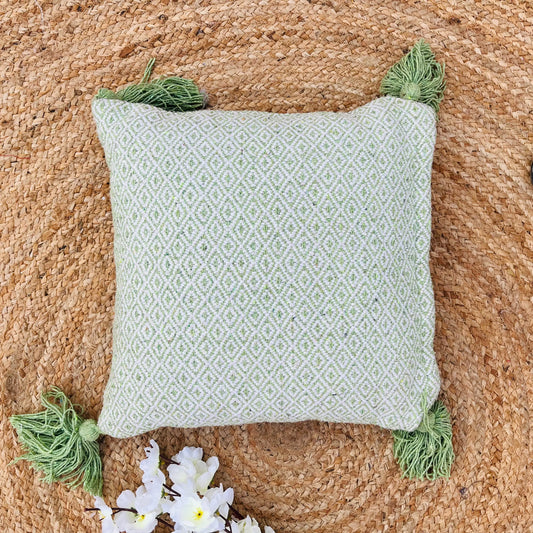 Green Cotton Cushion Cover for Home - Laxhofur