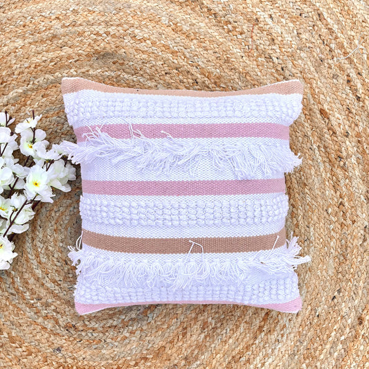 Handwoven Cotton Cushion Cover for Home (Multicolor)