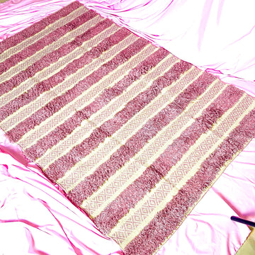 Modern Pink Cotton Rug - Stripe Pattern for Home Laxhofur