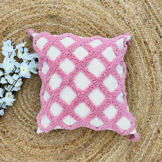 Pink Cushion Cover with Tassels - Laxhofur