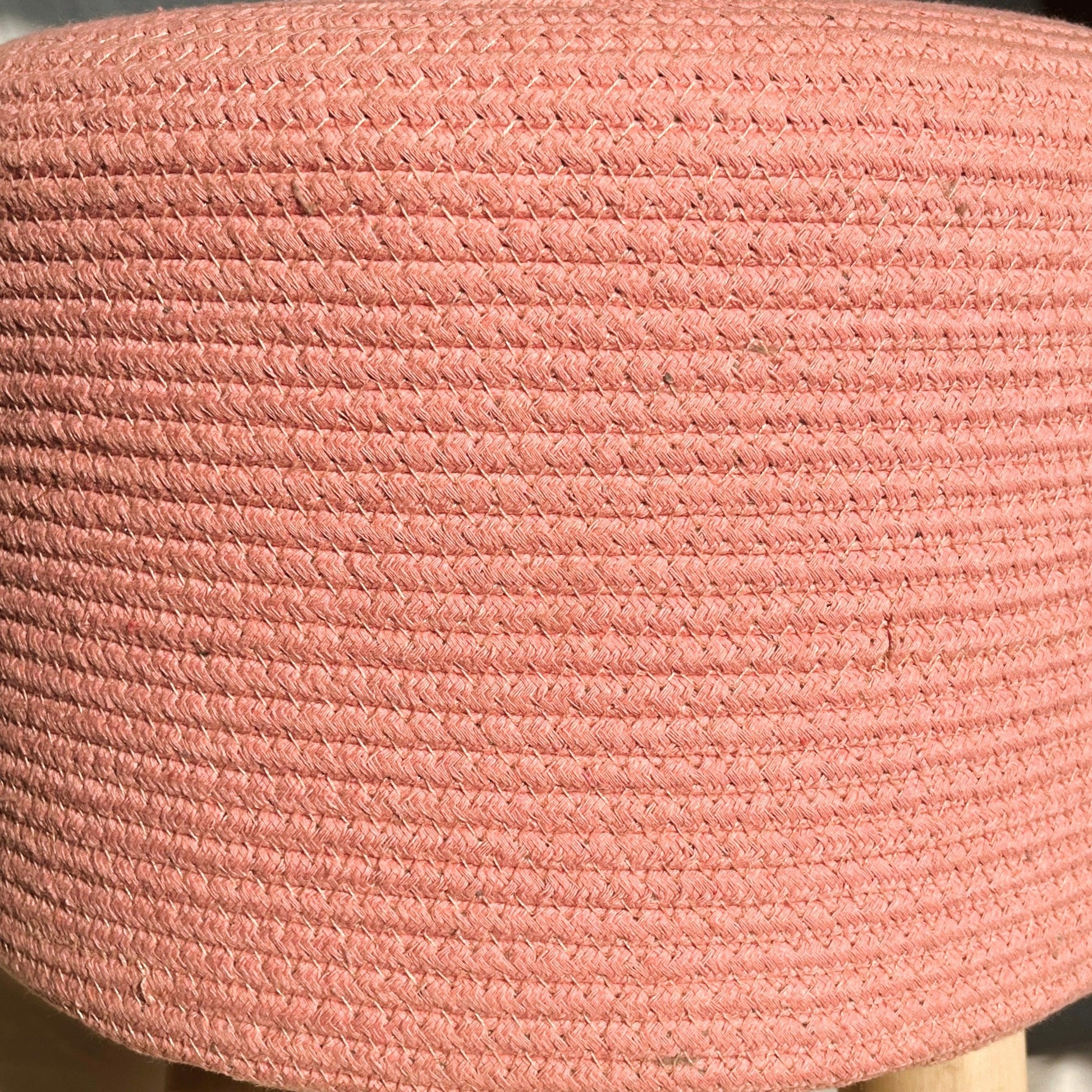 Round Cotton Ottoman (Pink)